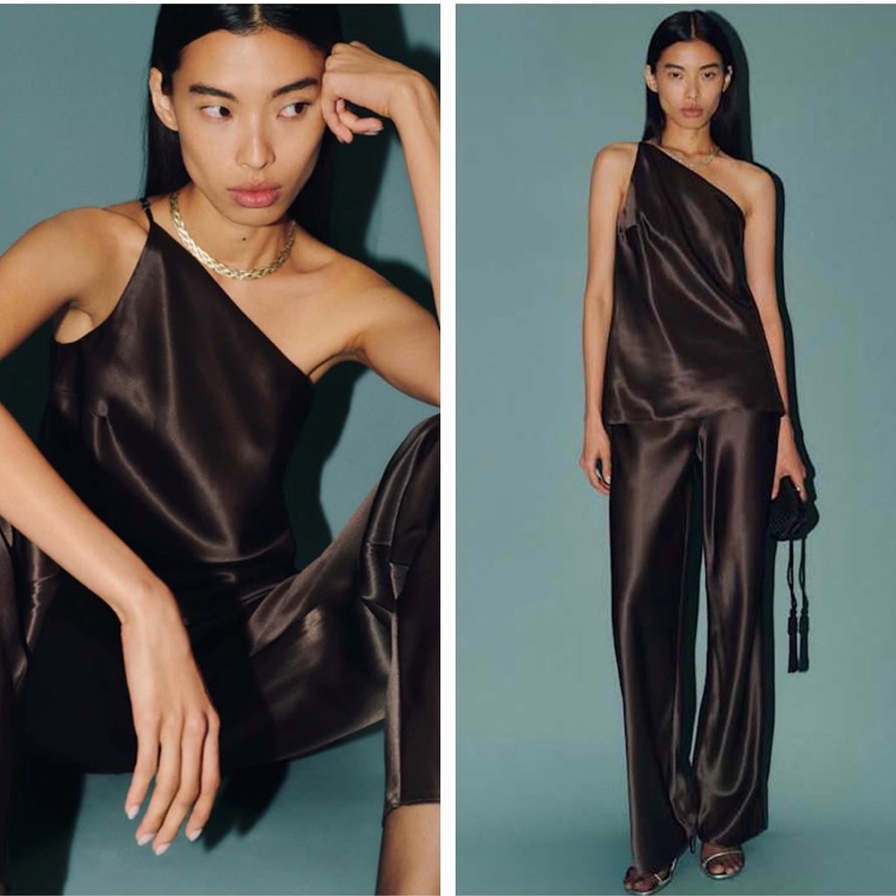 Reformation Samantha set. Two piece. Size 6. Color Black Pearl. NWT. Never worn